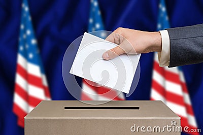 Election in United States of America - voting at the ballot box Stock Photo