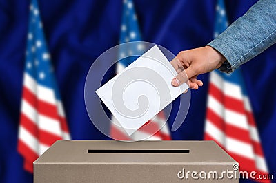 Election in United States of America - voting at the ballot box Stock Photo