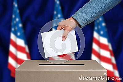 Election in United States of America - voting at the ballot box Stock Photo