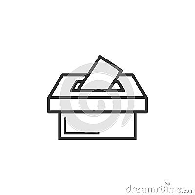 Election voter box icon in flat style. Ballot suggestion vector Vector Illustration