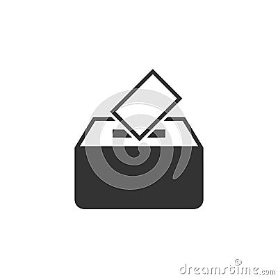 Election voter box icon in flat style. Ballot suggestion vector Vector Illustration