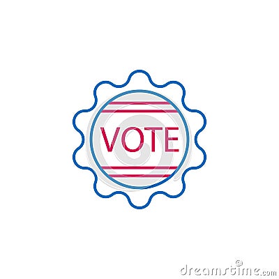 Elections, badge outline colored icon. Can be used for web, logo, mobile app, UI, UX Vector Illustration