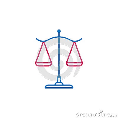 Elections, balance, Libra outline colored icon. Can be used for web, logo, mobile app, UI, UX Vector Illustration