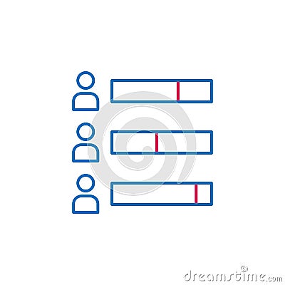 Elections, bar chart outline colored icon. Can be used for web, logo, mobile app, UI, UX Vector Illustration