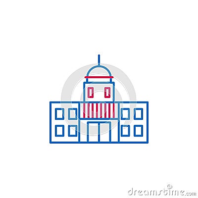 Elections, capitol outline colored icon. Can be used for web, logo, mobile app, UI, UX Vector Illustration