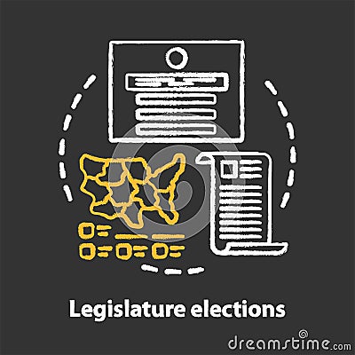 Elections chalk concept icon. Legislature elections idea. Electorate choosing new congress, law maker part of state Vector Illustration