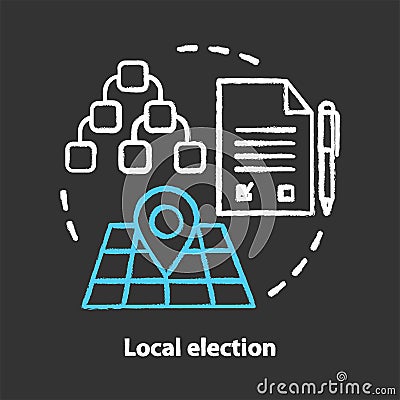 Elections chalk concept icon. Local election idea. Electorate voting, choosing from political candidates, parties. Mayor Vector Illustration