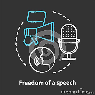 Elections chalk concept icon. Propaganda spreading. Freedom of speech idea. Expressing opinions, thoughts freely Vector Illustration