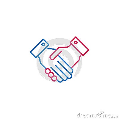 Elections, handshake outline colored icon. Can be used for web, logo, mobile app, UI, UX Vector Illustration