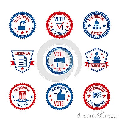 Elections labels set Vector Illustration