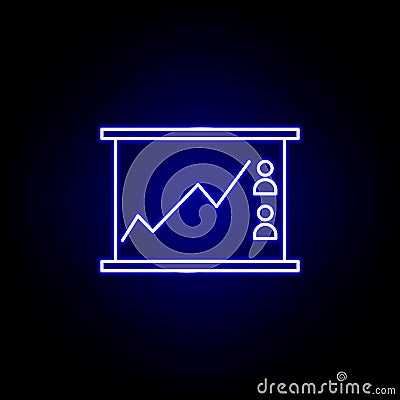 Elections line chart icon in neon style. Signs and symbols can be used for web, logo, mobile app, UI, UX Stock Photo