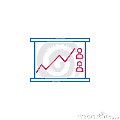 Elections, line chart outline colored icon. Can be used for web, logo, mobile app, UI, UX Vector Illustration