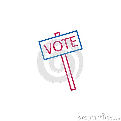 Elections, vote outline colored icon. Can be used for web, logo, mobile app, UI, UX Vector Illustration