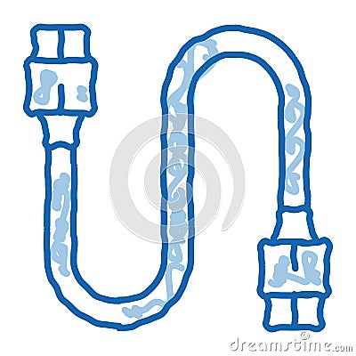 electonic cord computer detail doodle icon hand drawn illustration Vector Illustration