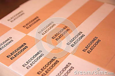 Electoral envelopes for the gouvernement of Spain Stock Photo