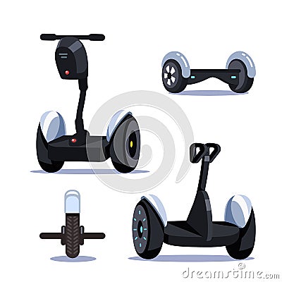 Electric batteries charged standing urban vehicles Vector Illustration