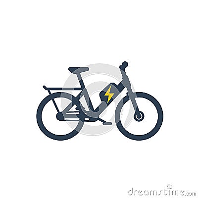Electric bike, electro bicycle icon Vector Illustration