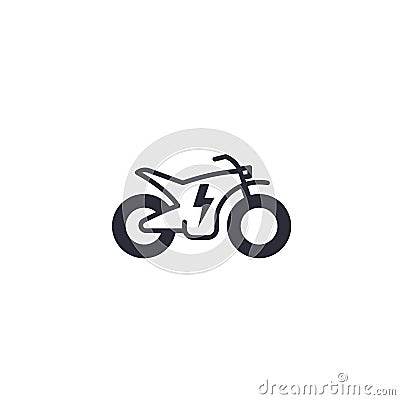 Electric bike, motorcycle vector icon on white Vector Illustration