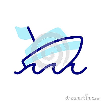 Electric Boat icon. go fast on water and oceans. Vector Illustration
