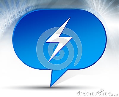 Electric bolt icon blue bubble background Stock Photo