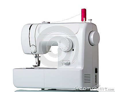 Electric sewing machine isolated on white background Stock Photo