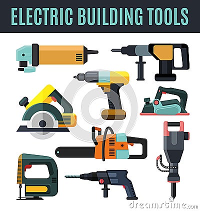 Electric building tool Vector Illustration