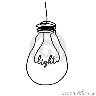 Electric bulb stylized vector draft. Vector Illustration