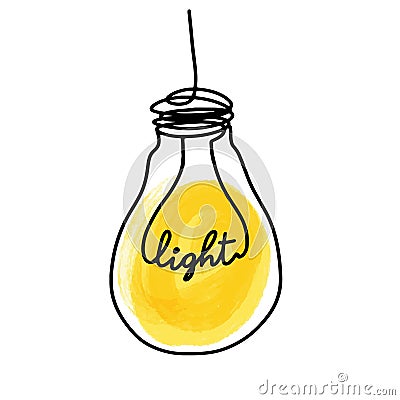 Electric bulb stylized vector draft. Vector Illustration