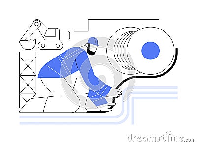 Electric cables installation abstract concept vector illustration. Vector Illustration