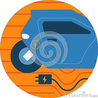 Electric Car Abstract Icon Illustration. Stock Photo