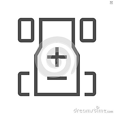 Chassis or base structure vector icon. 48x48 pixel perfect and editable stroke. Vector Illustration