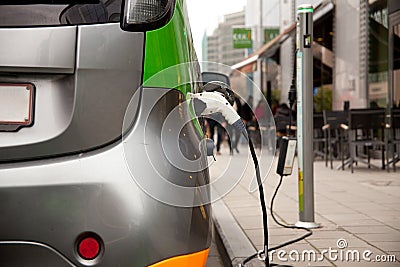 Electric car charging Stock Photo