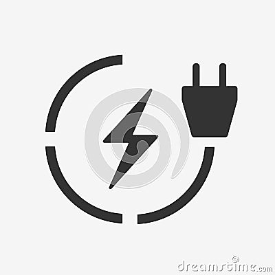Electric Car Charging station flat icon. Electro power vehicle charge symbol. Vector Illustration
