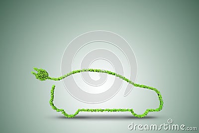 The electric car concept in green environment concept - 3d rendering Stock Photo