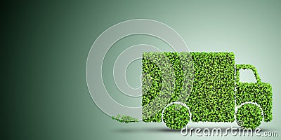 The electric car concept in green environment concept - 3d rendering Stock Photo