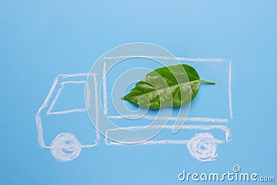 Green lorry concept Stock Photo