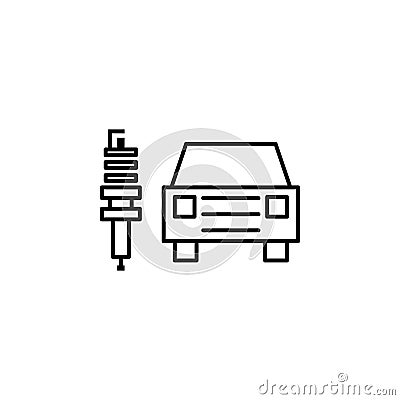 Electric, car, plug outline icon. Can be used for web, logo, mobile app, UI, UX Vector Illustration