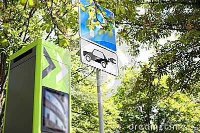 Electric charge car station great design for Stock Photo