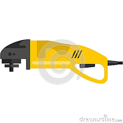 Electric circular wood saw, bulgarian, angle grinder vector Vector Illustration