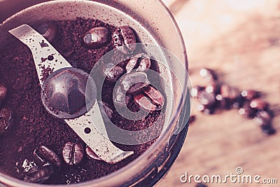 Electric coffee grinder Stock Photo