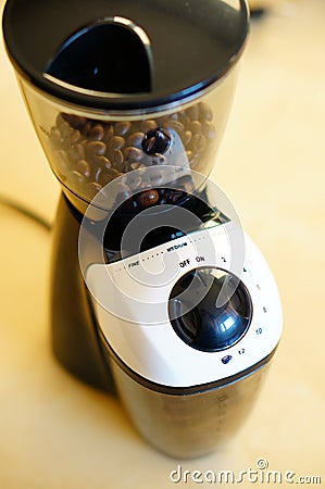 Electric coffee grinder Stock Photo