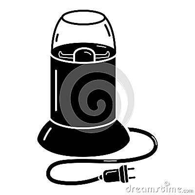 Electric coffee grinder icon, simple style Vector Illustration