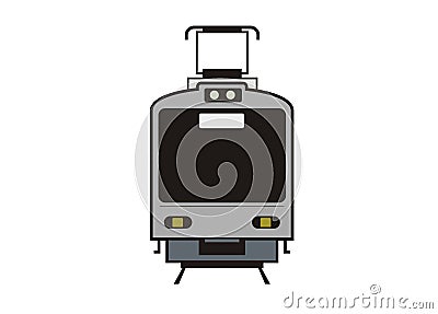 Electric commuter train car simple illustration Vector Illustration