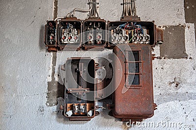 Electric control cabinet Stock Photo