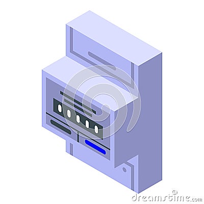 Electric counter icon, isometric style Vector Illustration