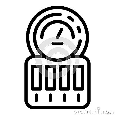 Electric counter icon, outline style Vector Illustration