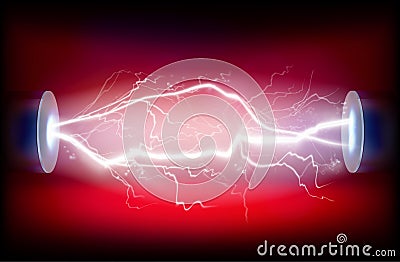 Electric discharge. Vector illustration. Cartoon Illustration