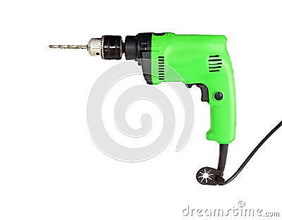 Electric drill Isolate on wihte Stock Photo