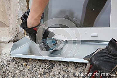 Electric drill make renovation indoor Stock Photo