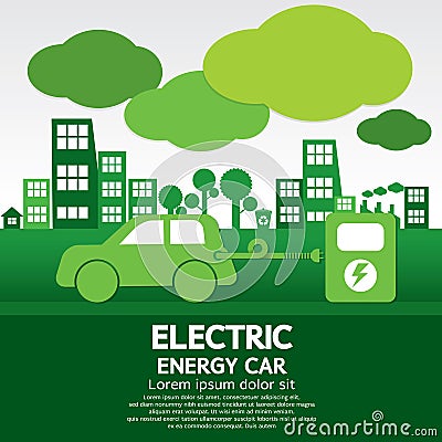 Electric Energy Car Vector Illustration